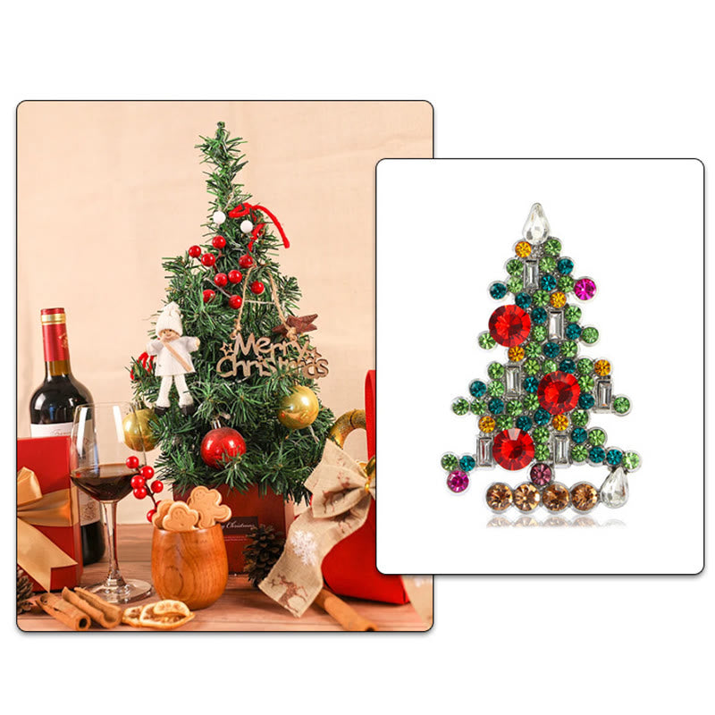 Exquisite, diamantbesetzte Weihnachtsbaumbrosche - image 4