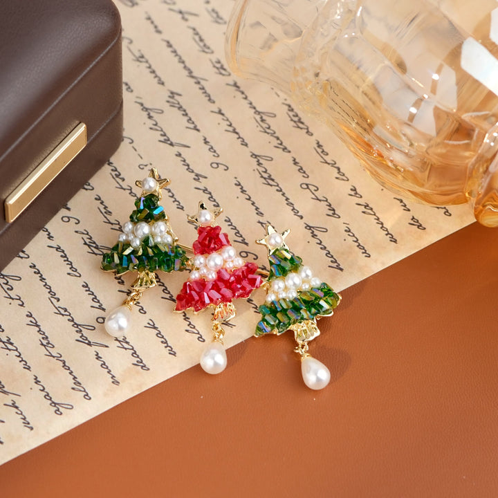 Festlicher, perlenbesetzter Weihnachtsbaum mit Perlenbrosche - Stil Nr. 3 - image 5