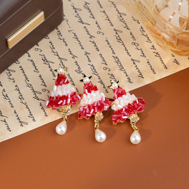 Festlicher, perlenbesetzter Weihnachtsbaum mit Perlenbrosche - Stil Nr. 2 - image 4