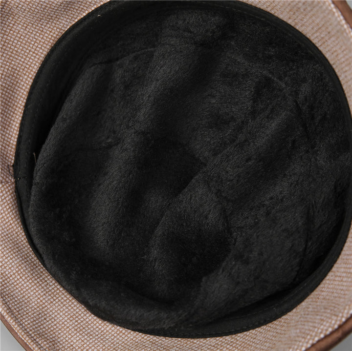 Eleganter Damen-Bucket-Hat mit Karomuster, Schleife und Strassbesatz - image 6