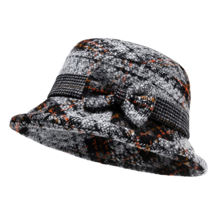 Damen-Bucket-Hat aus Wollmischung mit melierter Textur und Schleifenverzierung - Grau - M (22-22 7/8") - image 8