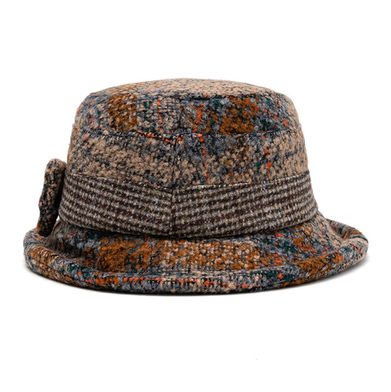 Damen-Bucket-Hat aus Wollmischung mit melierter Textur und Schleifenverzierung - image 2
