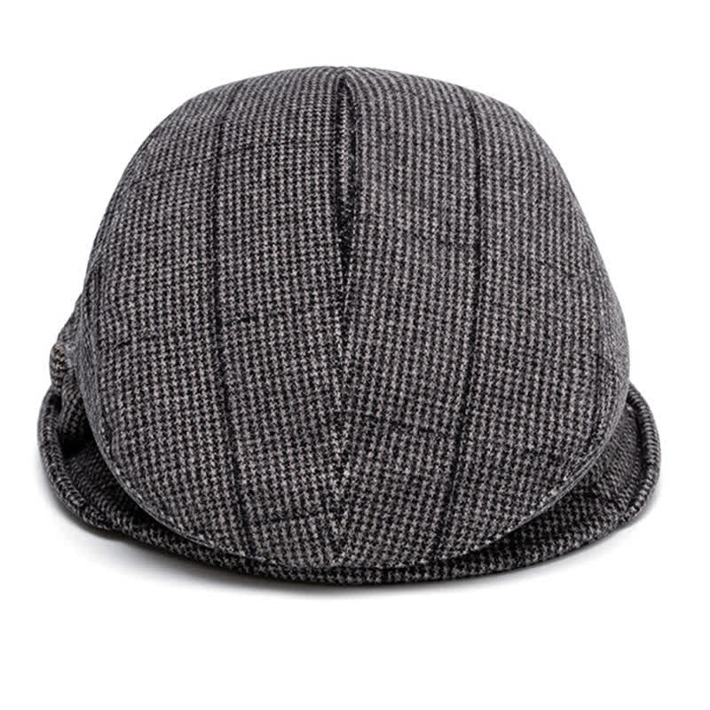 Warme Damen-Baskenmütze mit Karomuster und Schleifenverzierung - image 6