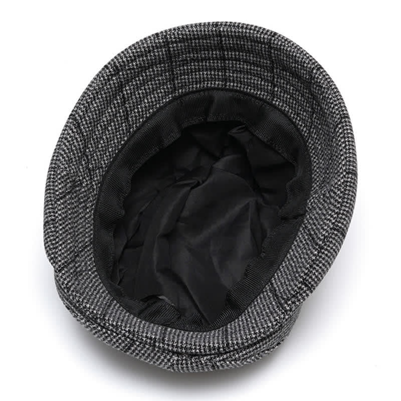 Warme Damen-Baskenmütze mit Karomuster und Schleifenverzierung - image 4