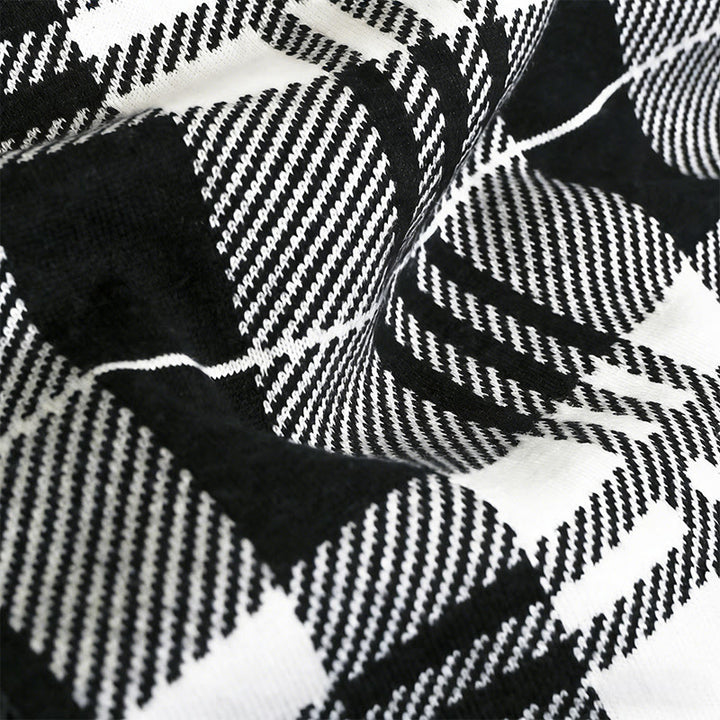 Eleganter, strukturierter, karierter, kuscheliger Winterschal für Herren - image 2