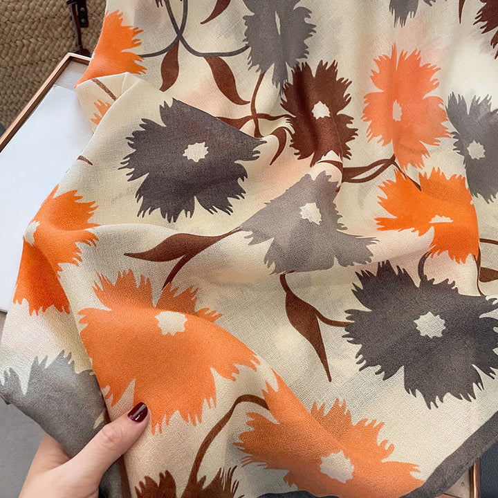 Eleganter, mehrfarbiger, vielseitiger und leichter Damenschal mit Blumenmuster - image 7