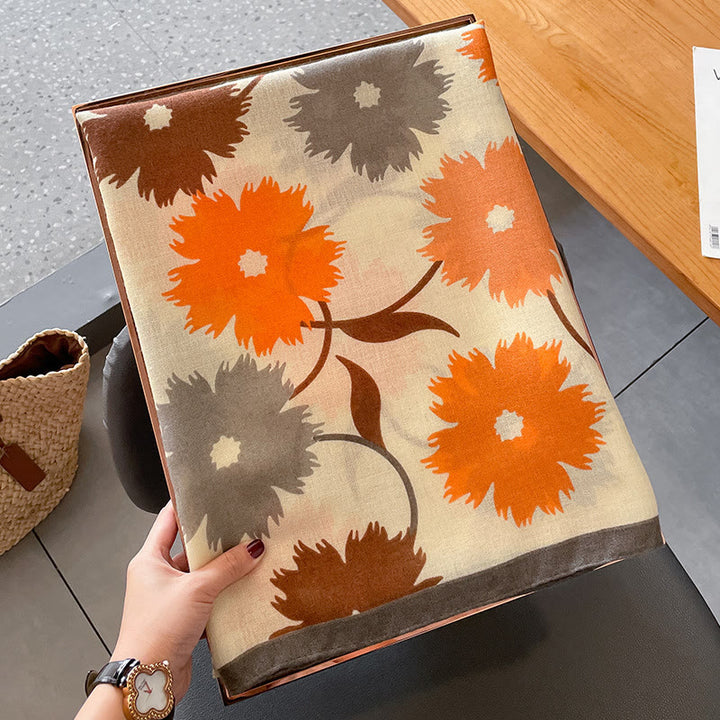 Eleganter, mehrfarbiger, vielseitiger und leichter Damenschal mit Blumenmuster - image 6