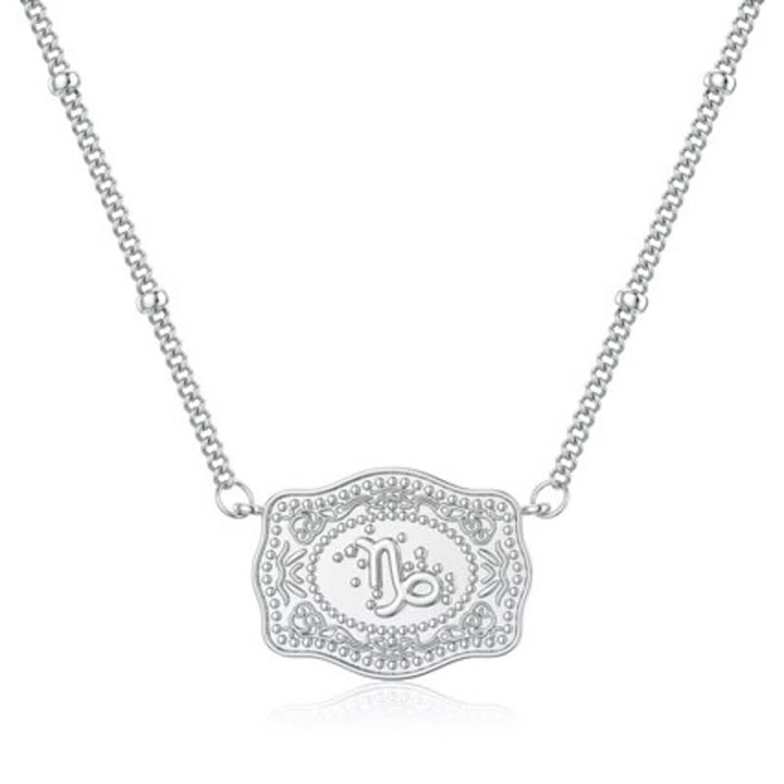 Silberne Mini-Halskette mit Prägung und zwölf Sternzeichen - Steinbock - image 10