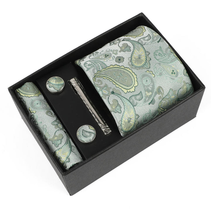 4-teiliges elegantes Herren-Einstecktuch-Manschettenknöpfe-Krawattenclip-Set - Stil Nr. 6 - image 6