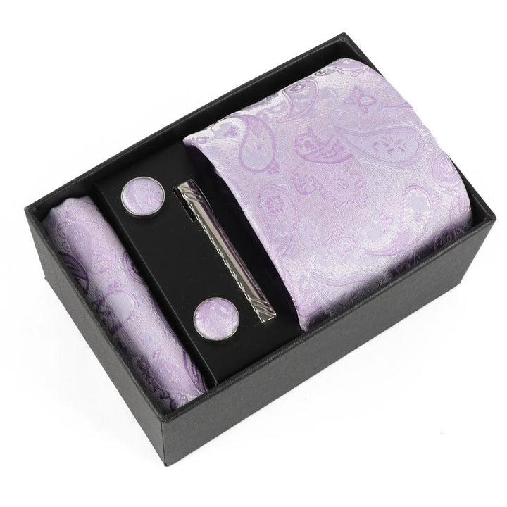 4-teiliges elegantes Herren-Einstecktuch-Manschettenknöpfe-Krawattenclip-Set - Stil Nr. 13 - image 13