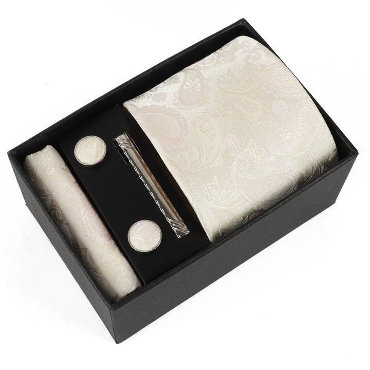 4-teiliges elegantes Herren-Einstecktuch-Manschettenknöpfe-Krawattenclip-Set - Stil Nr. 18 - image 18