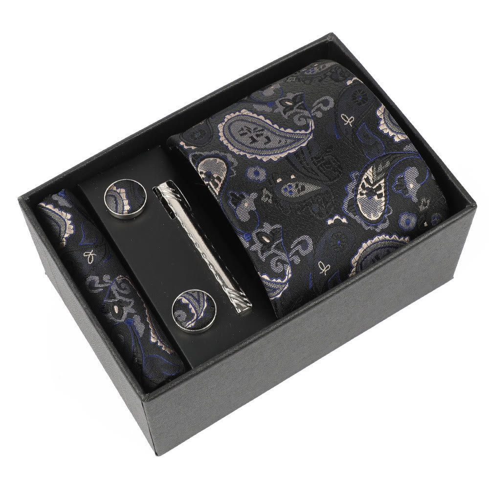 4-teiliges elegantes Herren-Einstecktuch-Manschettenknöpfe-Krawattenclip-Set - Stil Nr. 8 - image 8