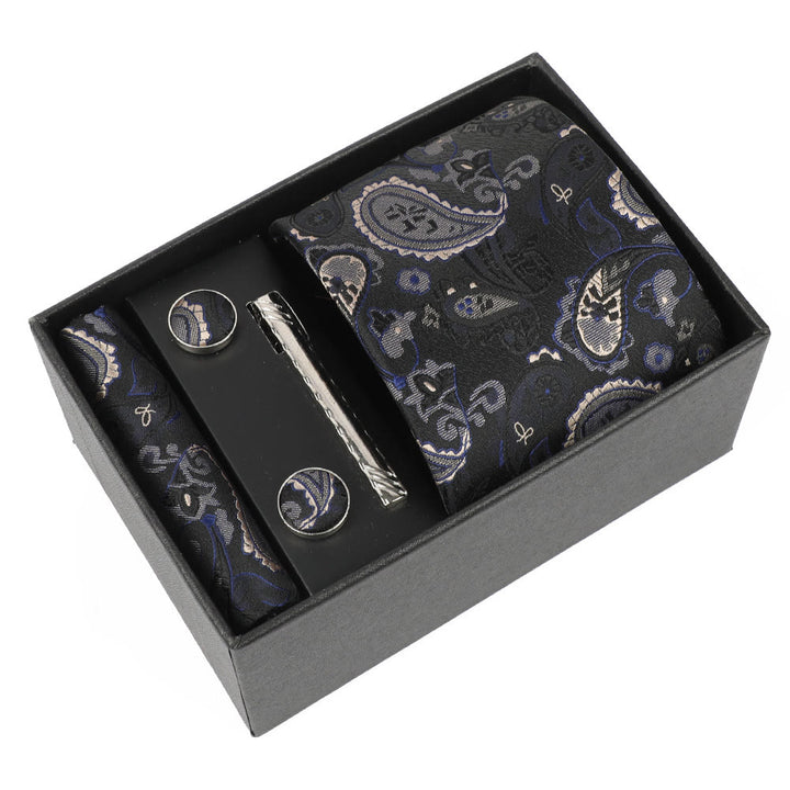 4-teiliges elegantes Herren-Einstecktuch-Manschettenknöpfe-Krawattenclip-Set - Stil Nr. 8 - image 8