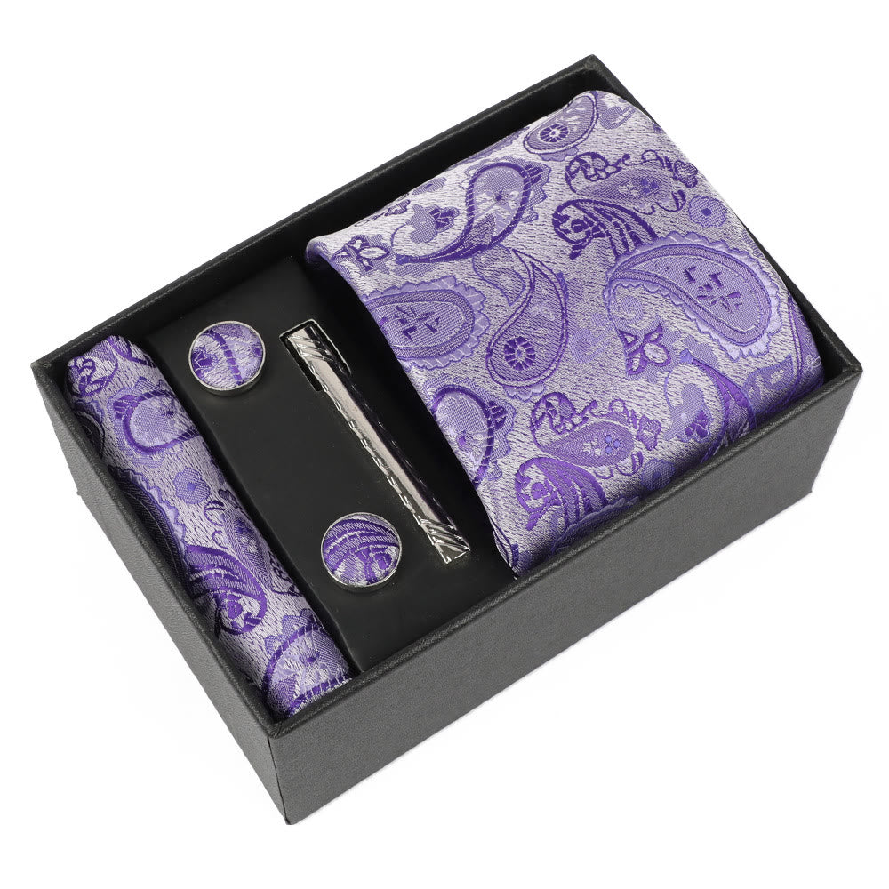 4-teiliges elegantes Herren-Einstecktuch-Manschettenknöpfe-Krawattenclip-Set - Stil Nr. 2 - image 1