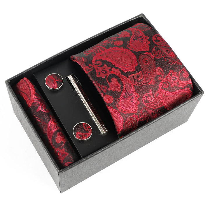 4-teiliges elegantes Herren-Einstecktuch-Manschettenknöpfe-Krawattenclip-Set - Stil Nr. 14 - image 14