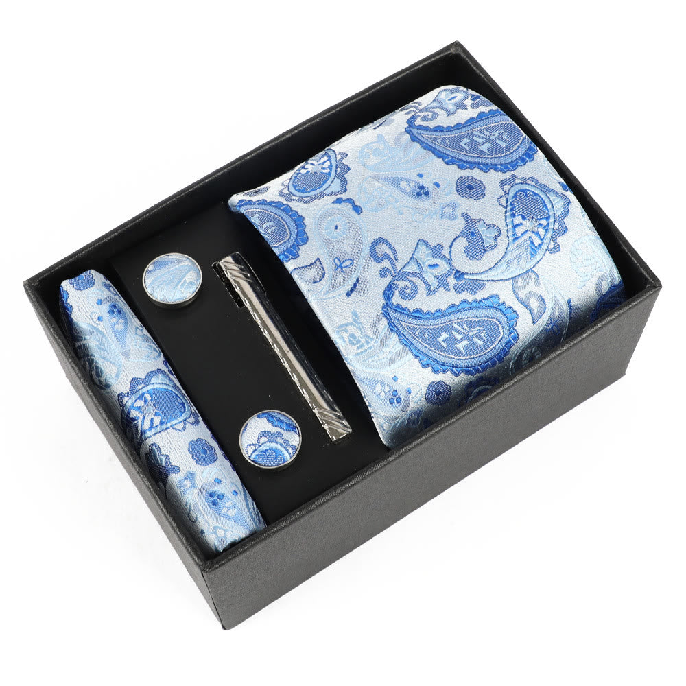 4-teiliges elegantes Herren-Einstecktuch-Manschettenknöpfe-Krawattenclip-Set - Stil Nr. 12 - image 12