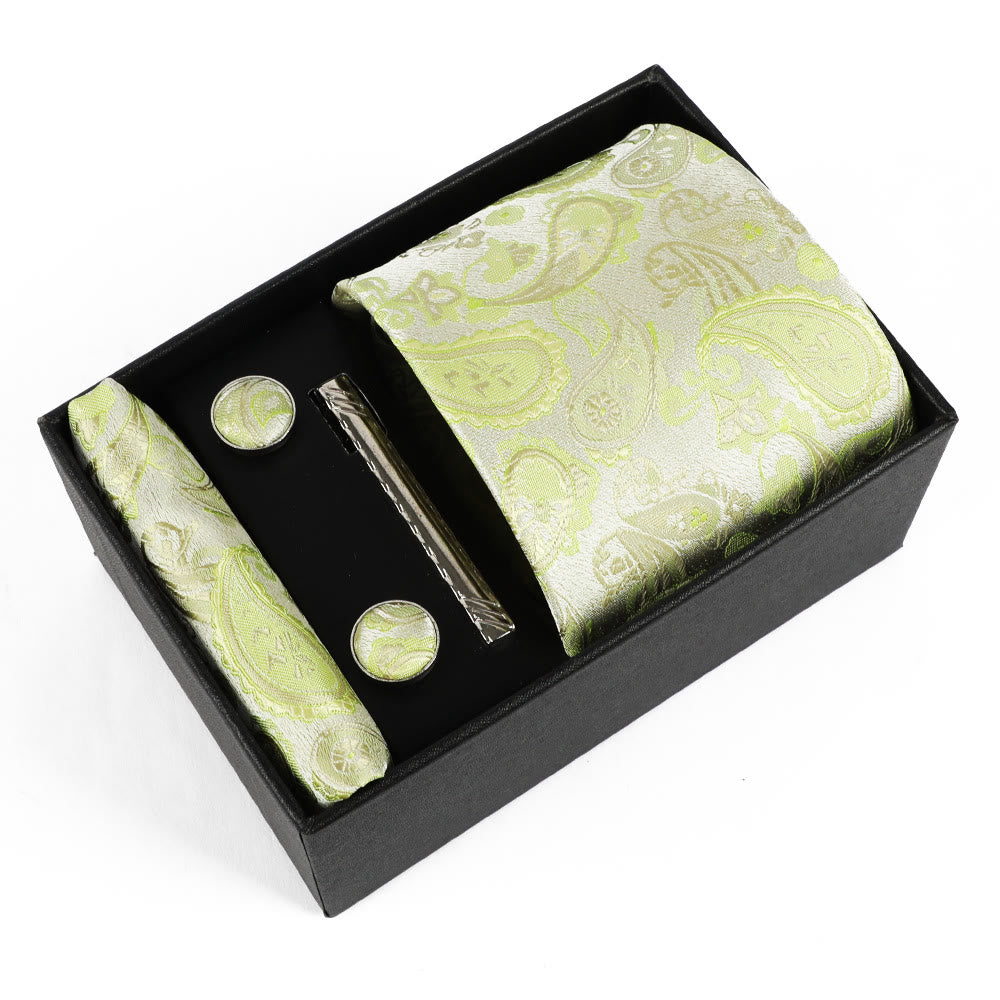 4-teiliges elegantes Herren-Einstecktuch-Manschettenknöpfe-Krawattenclip-Set - Stil Nr. 14 - image 14