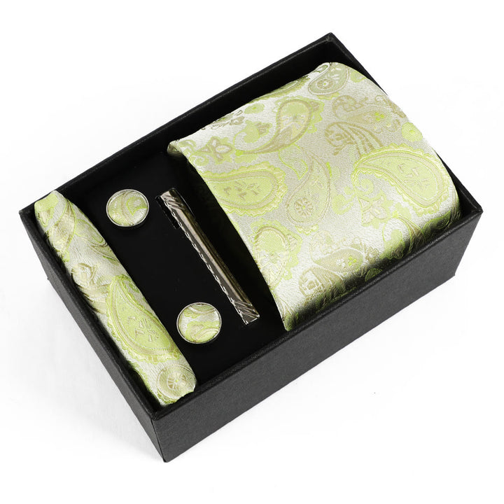 4-teiliges elegantes Herren-Einstecktuch-Manschettenknöpfe-Krawattenclip-Set - Stil Nr. 14 - image 14