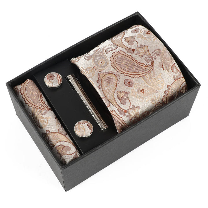 4-teiliges elegantes Herren-Einstecktuch-Manschettenknöpfe-Krawattenclip-Set - Stil Nr. 10 - image 10