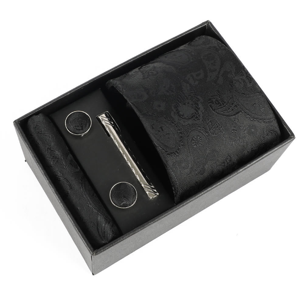 4-teiliges elegantes Herren-Einstecktuch-Manschettenknöpfe-Krawattenclip-Set - Stil Nr. 29 - image 29