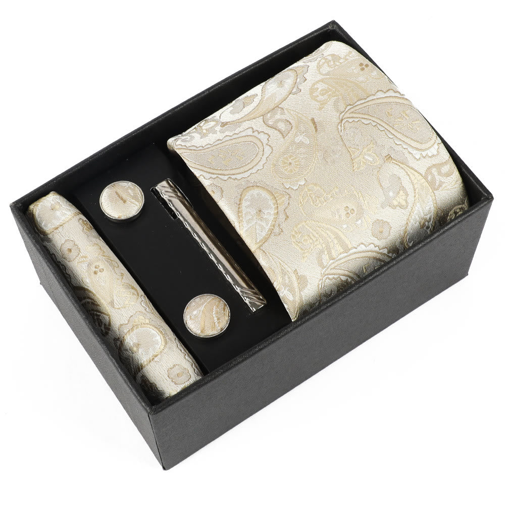 4-teiliges elegantes Herren-Einstecktuch-Manschettenknöpfe-Krawattenclip-Set - Stil Nr. 7 - image 7