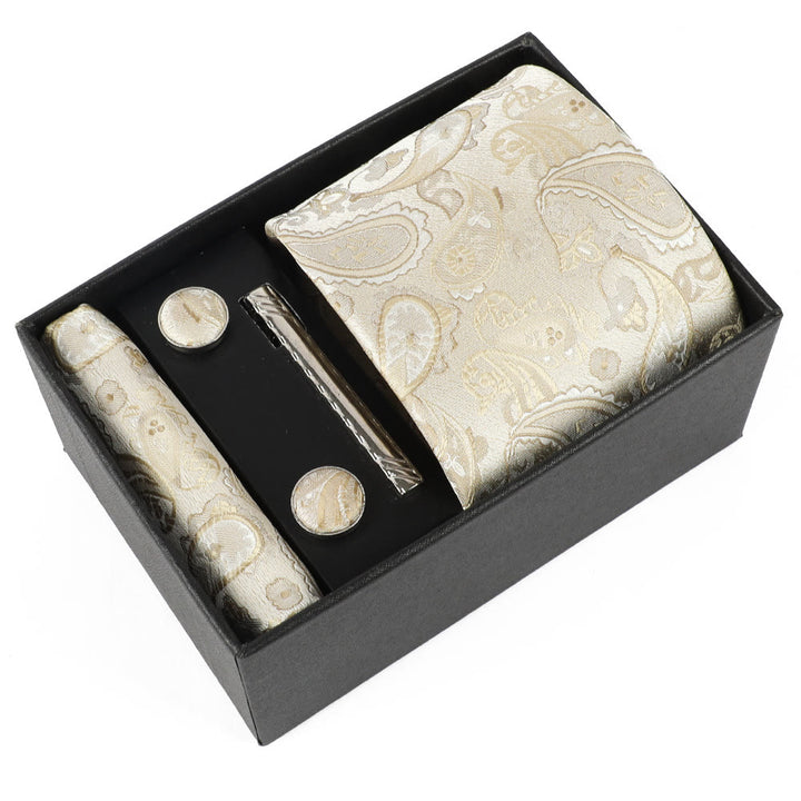 4-teiliges elegantes Herren-Einstecktuch-Manschettenknöpfe-Krawattenclip-Set - Stil Nr. 7 - image 7