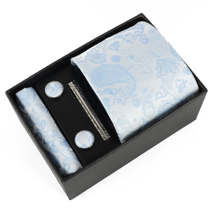 4-teiliges elegantes Herren-Einstecktuch-Manschettenknöpfe-Krawattenclip-Set - Stil Nr. 19 - image 19