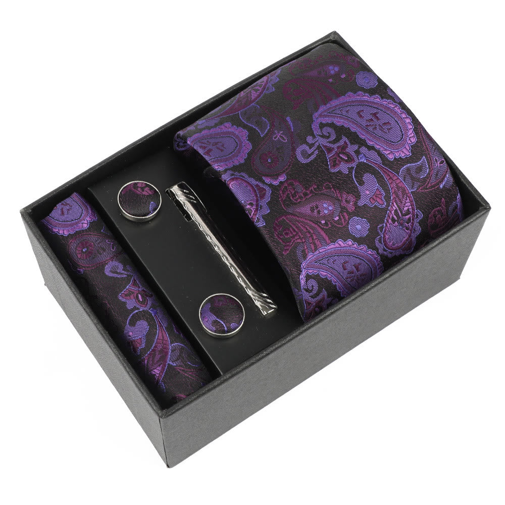 4-teiliges elegantes Herren-Einstecktuch-Manschettenknöpfe-Krawattenclip-Set - Stil Nr. 7 - image 7