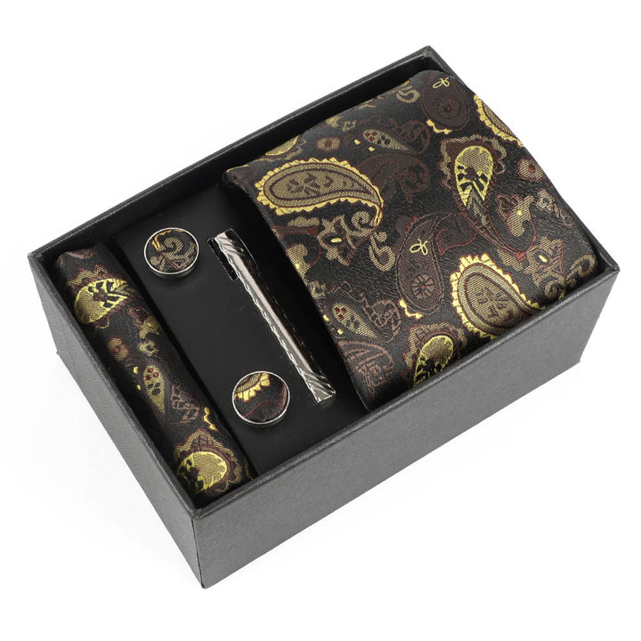 4-teiliges elegantes Herren-Einstecktuch-Manschettenknöpfe-Krawattenclip-Set - Stil Nr. 25 - image 25