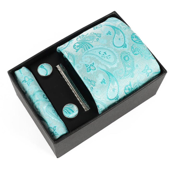 4-teiliges elegantes Herren-Einstecktuch-Manschettenknöpfe-Krawattenclip-Set - Stil Nr. 20 - image 20