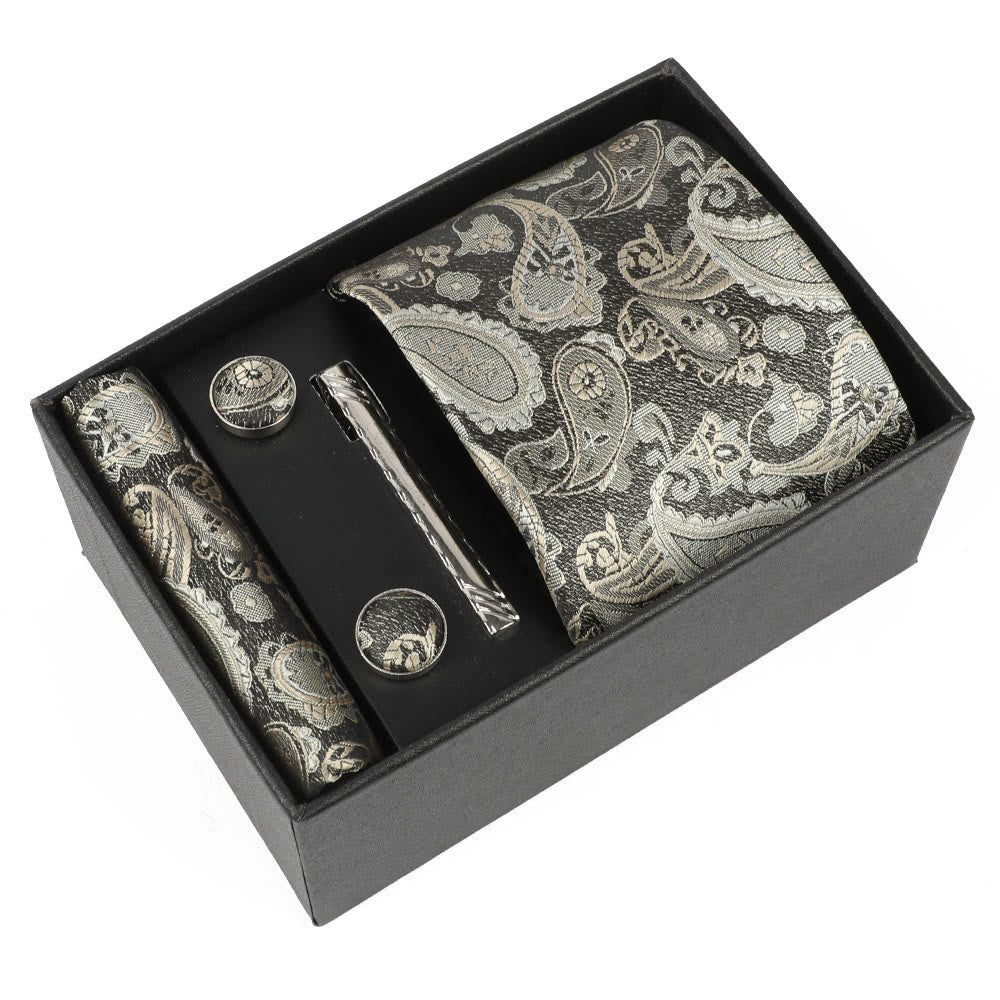 4-teiliges elegantes Herren-Einstecktuch-Manschettenknöpfe-Krawattenclip-Set - Stil Nr. 5 - image 5