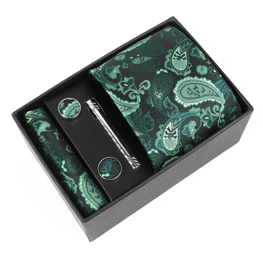 4-teiliges elegantes Herren-Einstecktuch-Manschettenknöpfe-Krawattenclip-Set - Stil Nr. 4 - image 3