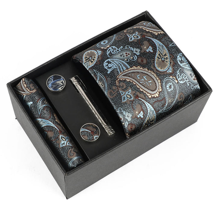 4-teiliges elegantes Herren-Einstecktuch-Manschettenknöpfe-Krawattenclip-Set - Stil Nr. 23 - image 23