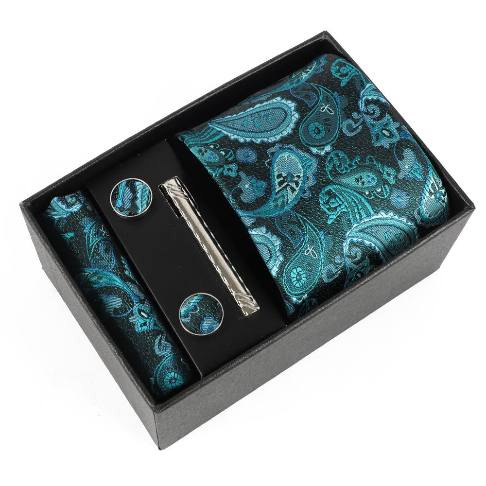 4-teiliges elegantes Herren-Einstecktuch-Manschettenknöpfe-Krawattenclip-Set - Stil Nr. 17 - image 17