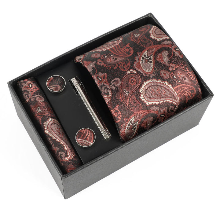 4-teiliges elegantes Herren-Einstecktuch-Manschettenknöpfe-Krawattenclip-Set - Stil Nr. 27 - image 27