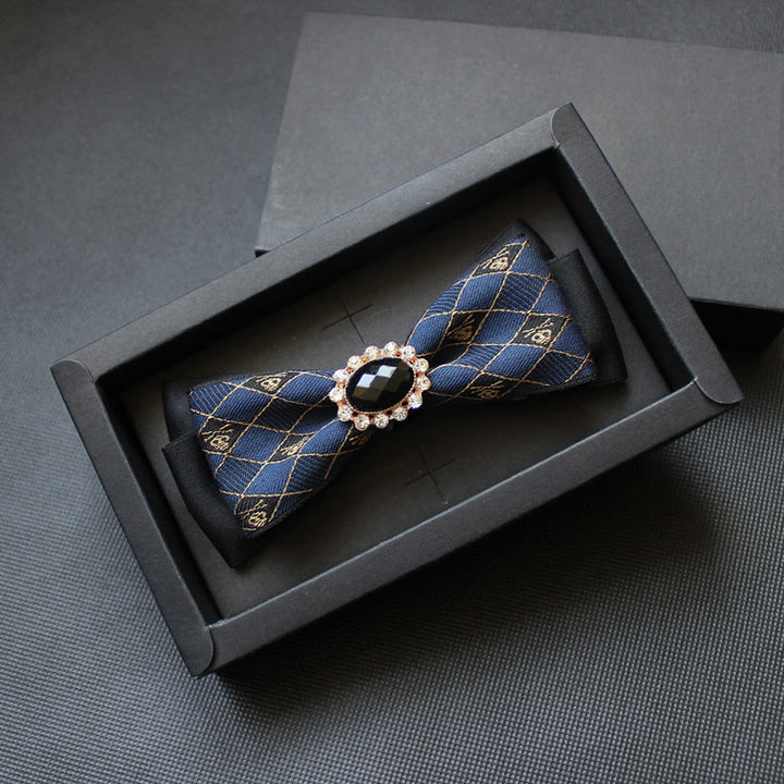 Elegante Herrenfliege mit geometrischem Muster und Edelsteinverzierungen - Stil Nr. 3 - image 2