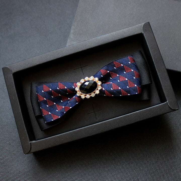 Elegante Herrenfliege mit geometrischem Muster und Edelsteinverzierungen - Stil Nr. 1 - image 0