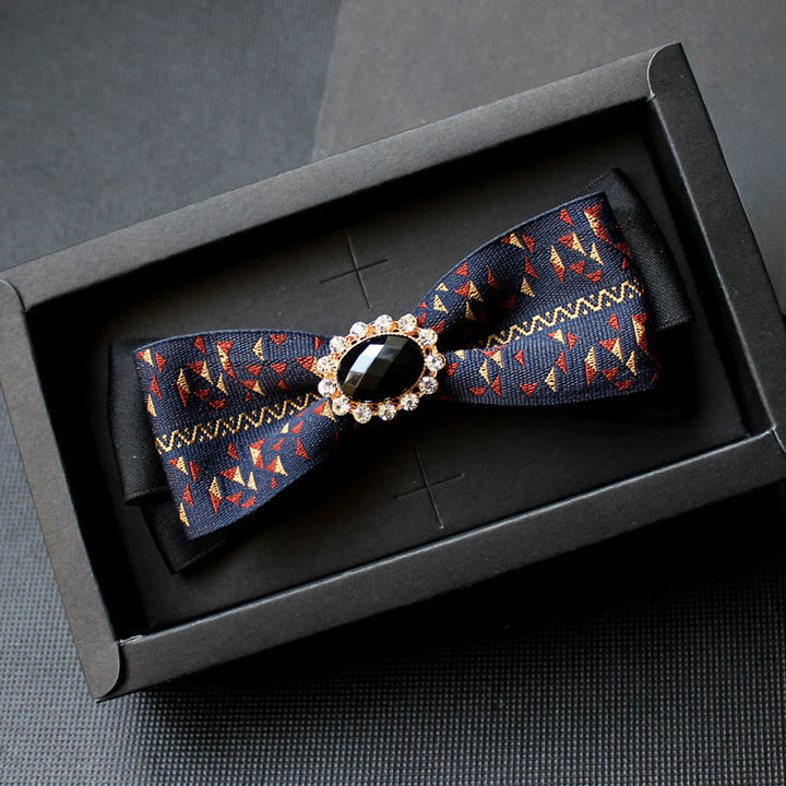 Elegante Herrenfliege mit geometrischem Muster und Edelsteinverzierungen - Stil Nr. 9 - image 8