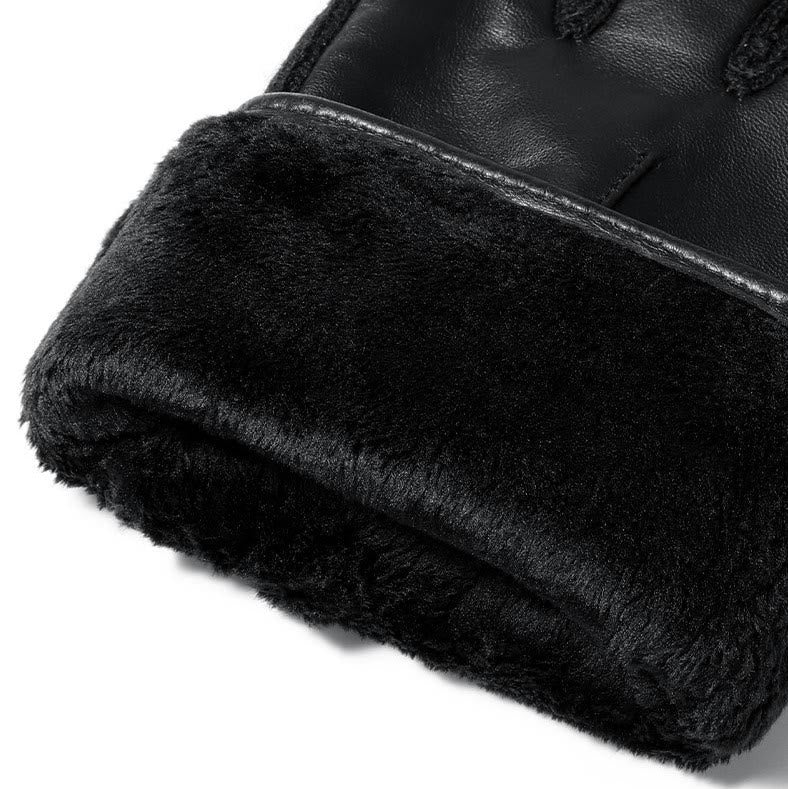 Herren Winterhandschuhe aus Leder mit Fleecefutter und Touchscreen-Funktion - image 3