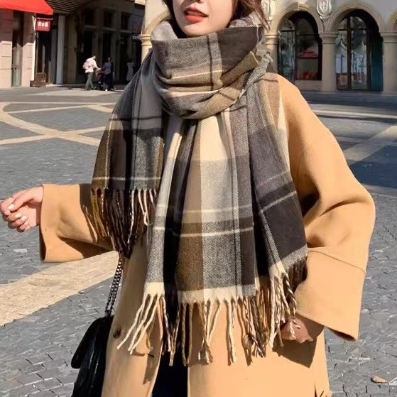 Damen-Winterschal aus weichem Plüsch, klassisch kariert, kuschelig - Stil Nr. 2 - image 1