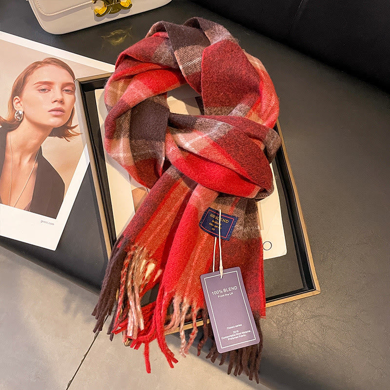 Damen-Winterschal aus weichem Plüsch, klassisch kariert, kuschelig - Stil Nr. 1 - image 0