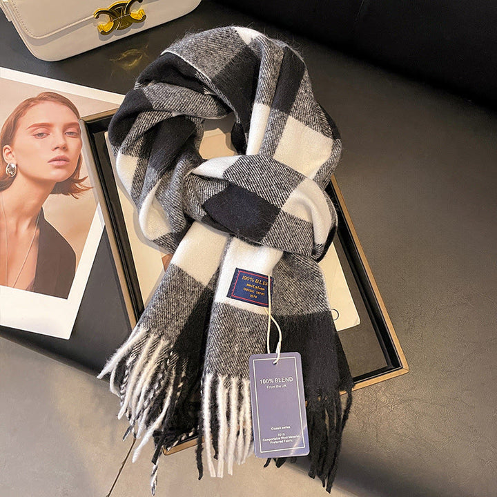 Damen-Winterschal aus weichem Plüsch, klassisch kariert, kuschelig - Stil Nr. 4 - image 3