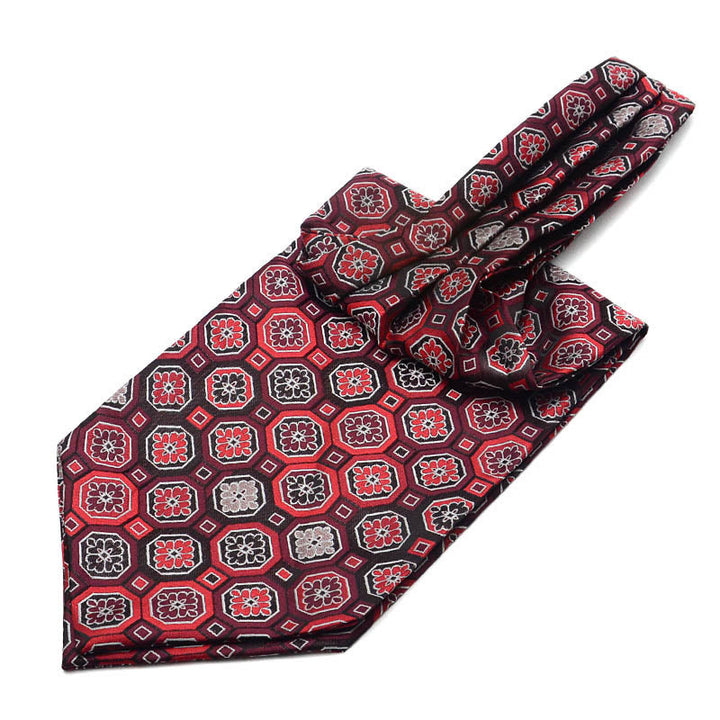 Herren-Schal mit Retro-Muster, geometrischem Blumenprint, mehrfarbig - image 4