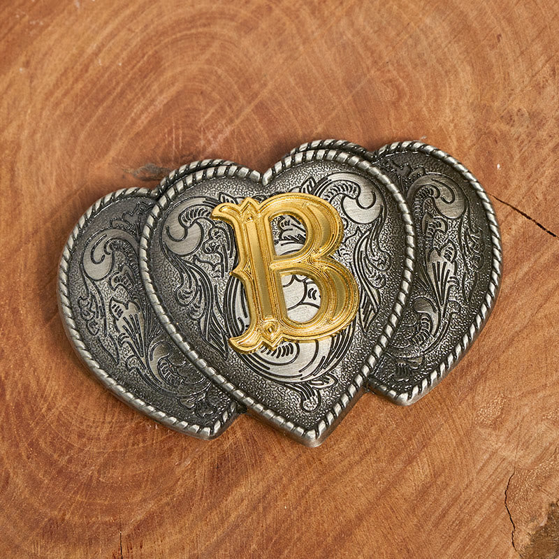 Ledergürtel mit goldener herzförmiger Schnalle - image 1