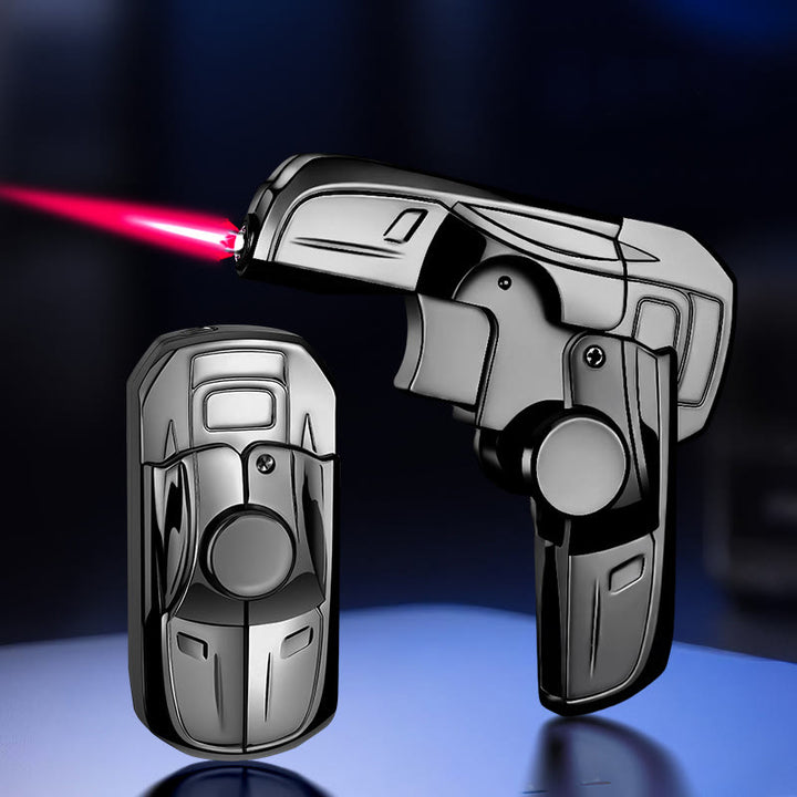 Faltbares, nachfüllbares Butanfeuerzeug in Form eines Rennwagens - Schwarz - image 1