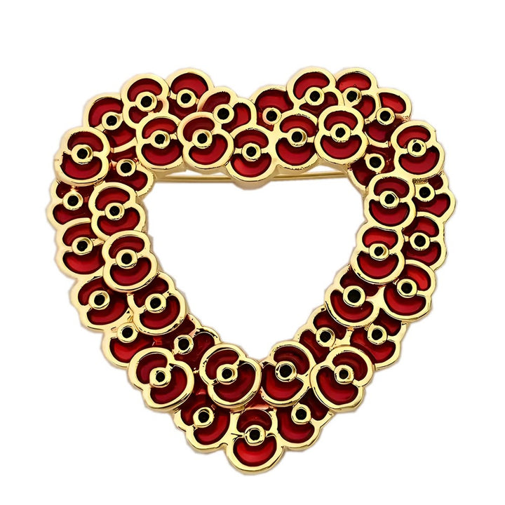 Mini-Mohnblumen-Herzbrosche, zweifarbig - Stil Nr. 2 - image 4