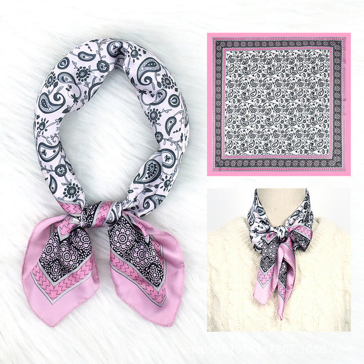 Eleganter, farbenfroher, leichter quadratischer Schal mit Paisley-Muster für Damen, ideal für jede Jahreszeit. - Rosa - image 2