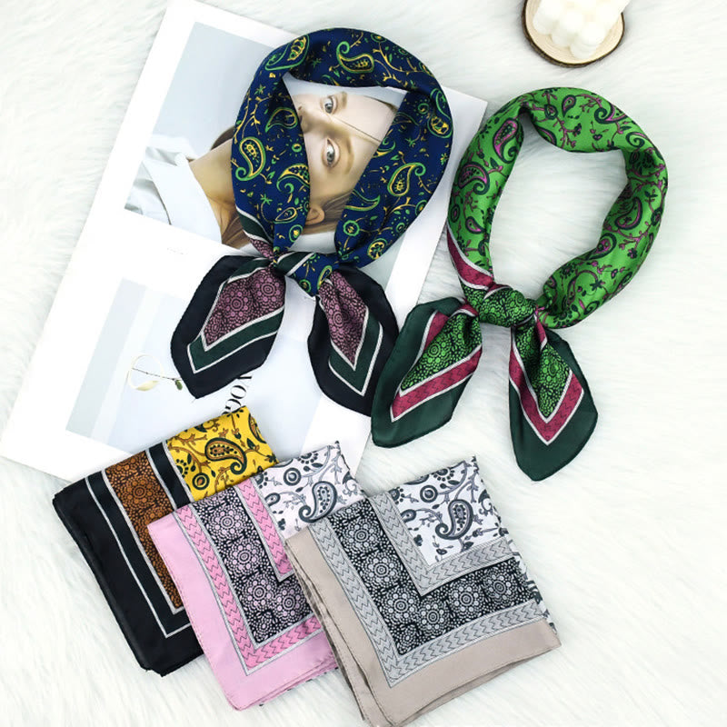 Eleganter, farbenfroher, leichter quadratischer Schal mit Paisley-Muster für Damen, ideal für jede Jahreszeit. - image 1