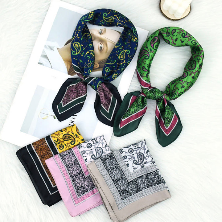 Eleganter, farbenfroher, leichter quadratischer Schal mit Paisley-Muster für Damen, ideal für jede Jahreszeit. - image 1