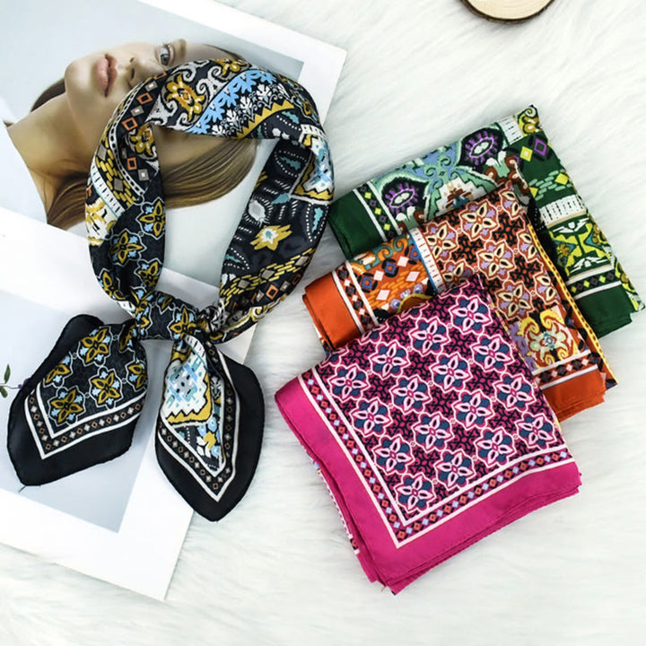 Eleganter, farbenfroher, leichter quadratischer Schal mit Paisley-Muster für Damen, ideal für jede Jahreszeit. - image 9